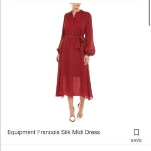 Equipment Francois silk midi 100% silk dress